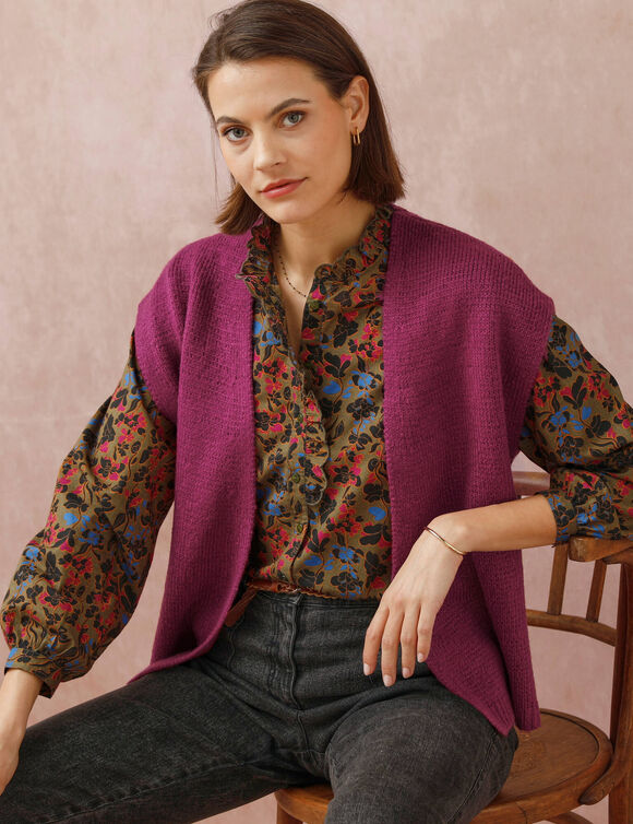 Mouwloos vest (violine) Mouwloos vest (violine)